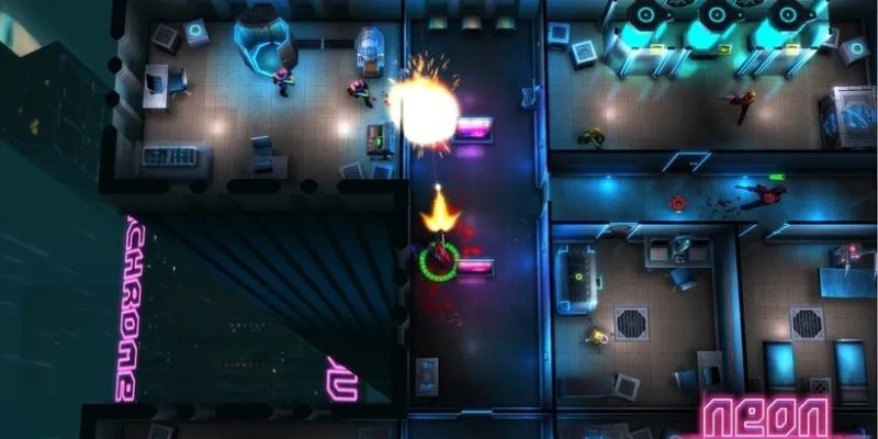 Hình ảnh người chơi chiến đấu với horde zombie trong thành phố đổ nát